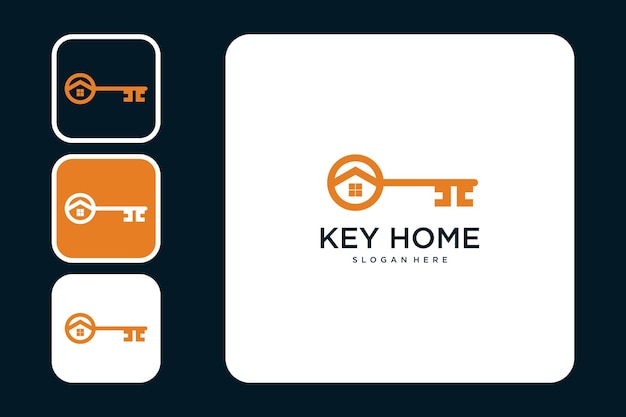 key with home modern logo design