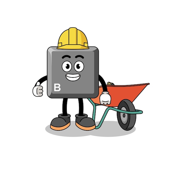 Keyboard B key cartoon as a contractor