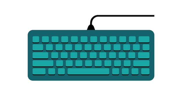 Keyboard computer equipment cartoon style vector illustration