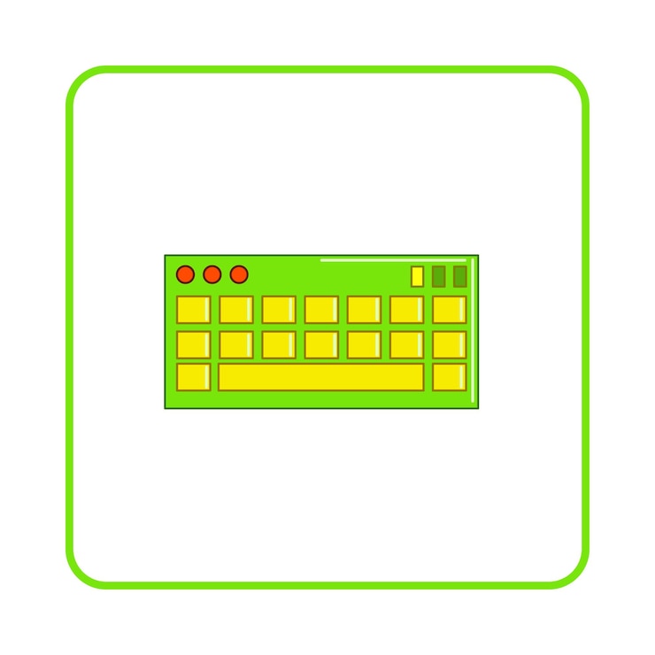 Vector keyboard icon in simple style on white background device symbol
