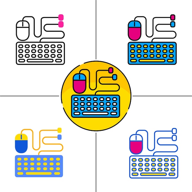 평면 디자인 스타일의 키보드