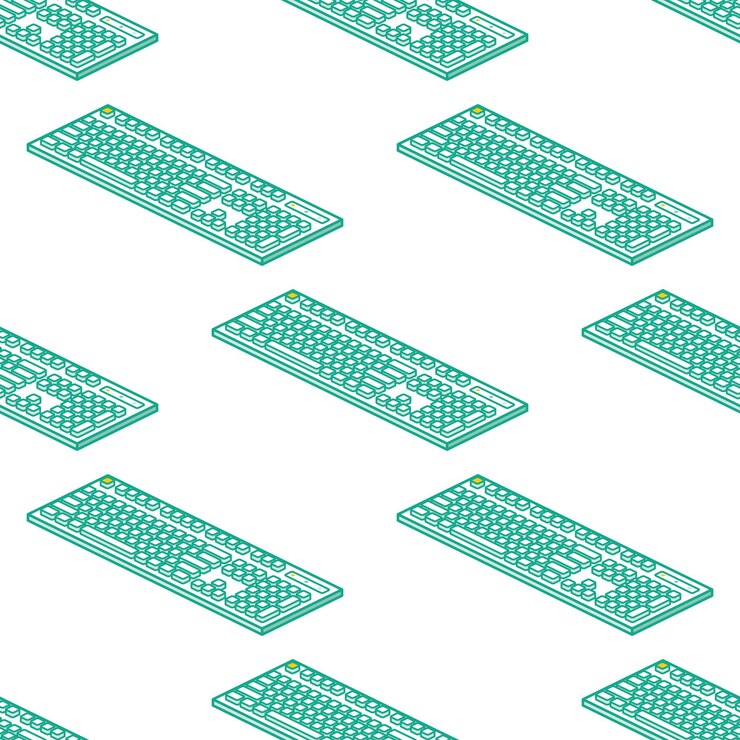 Vector a keyboard is shown in a pattern of many keyboards