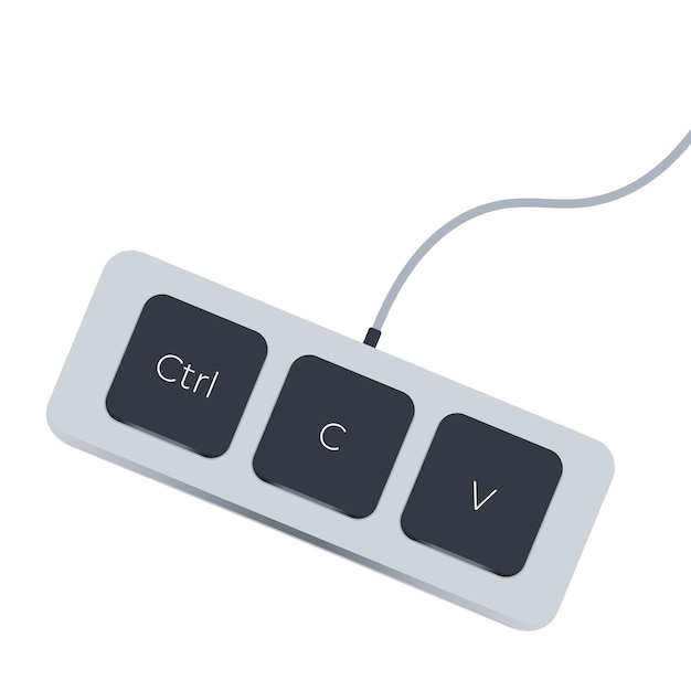 Keyboard keys Ctrl C and Ctrl V copy and paste the key shortcuts Computer icon
