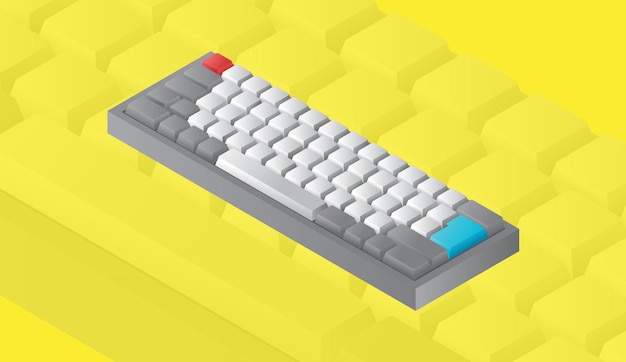 Vector keyboard mechanical isometric