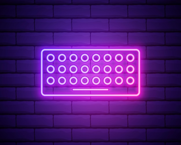 Keyboard neon icon Simple thin line outline vector of computer parts icons for ui and ux website or mobile application