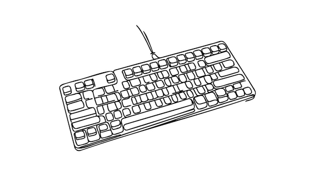 キーボードの1つの連続ラインアイコン