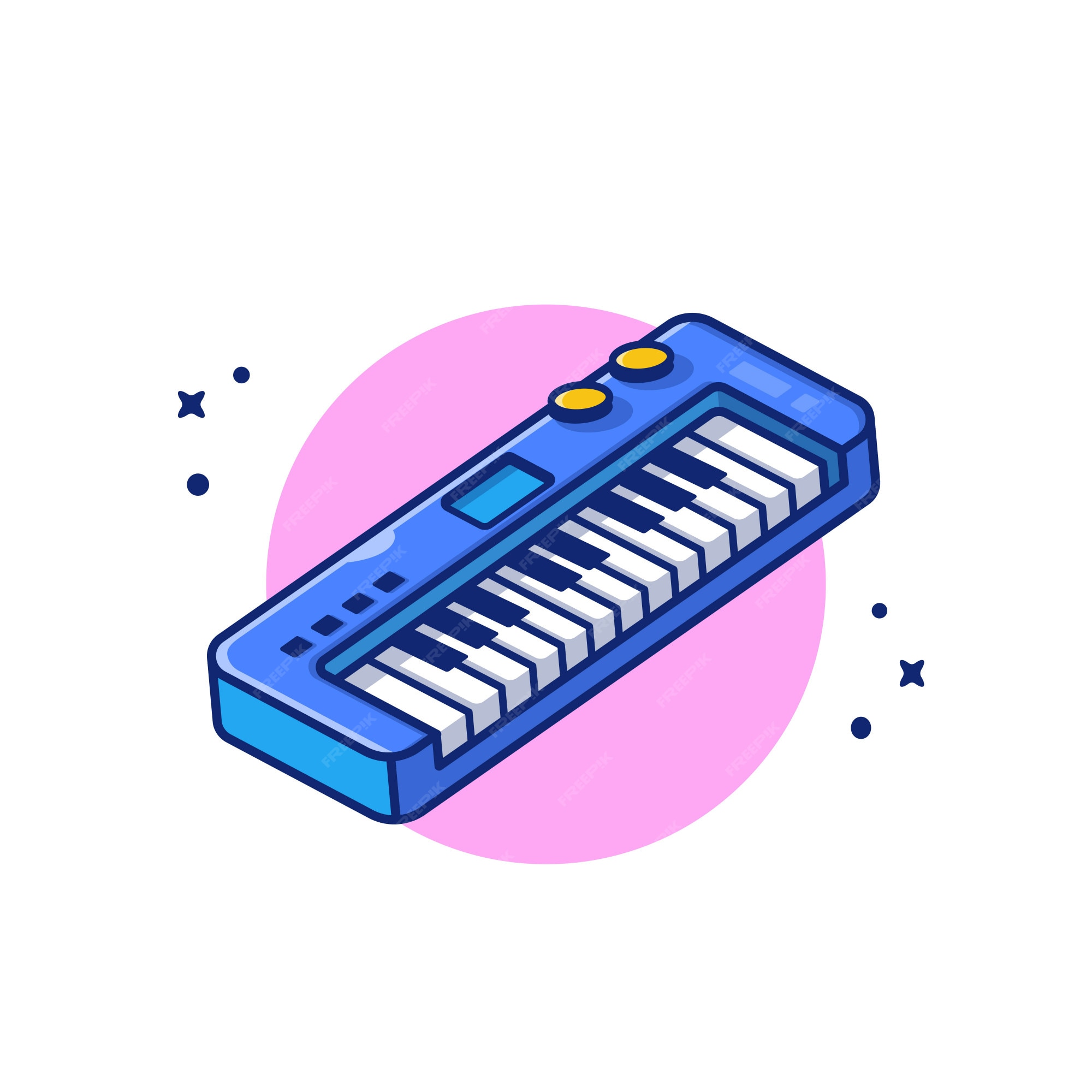 Piano online class isolated cartoon Royalty Free Vector