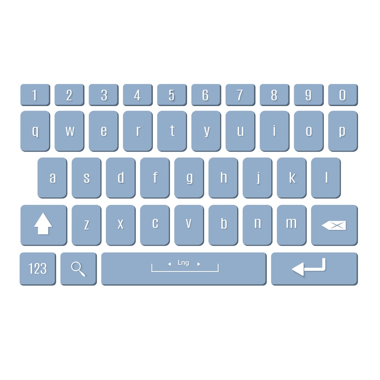 Vector keyboard of smartphone