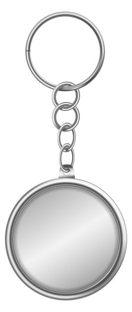 Vector keychain holder mockup realistic door key chain