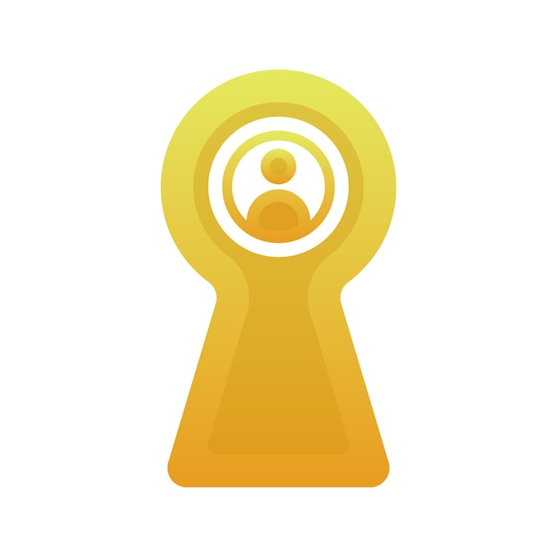 Keyhole profile gradient logo design modern template icon