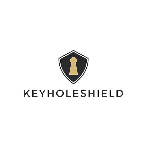 Keyhole shield logo design template