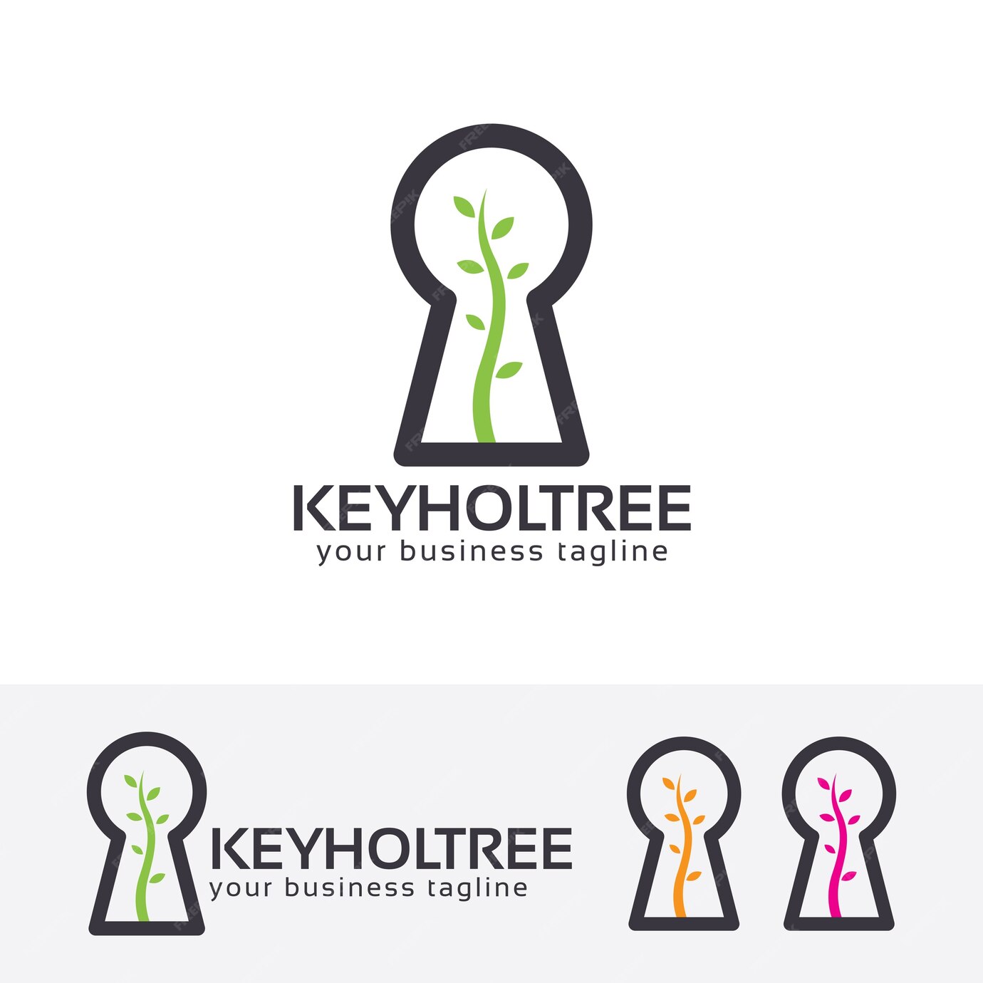 Premium Vector | Keyhole tree logo template