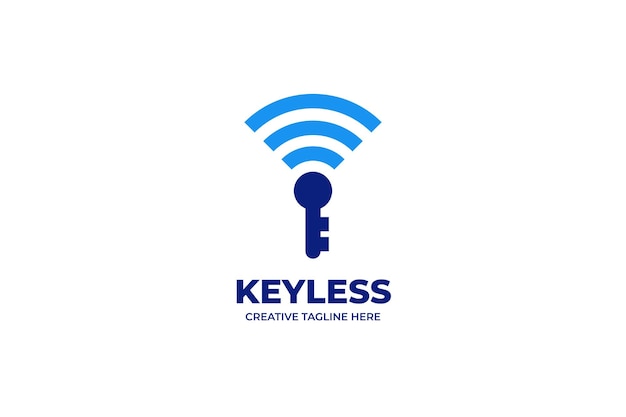 Vector keyless digital network wifi technology logo template