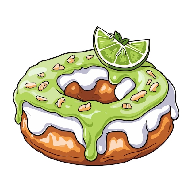 Keylime pie donut clip art illustration