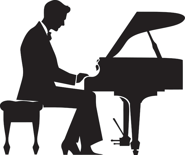 Vettore keynotes maestro black vector icon serenading pianista vector design