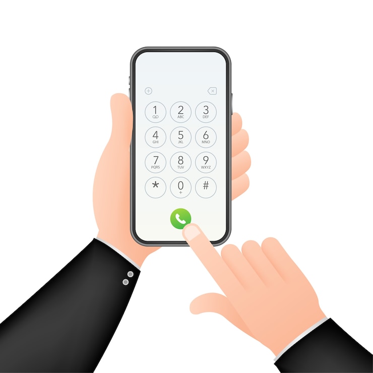Vector keypad for on smartphone screen illustration