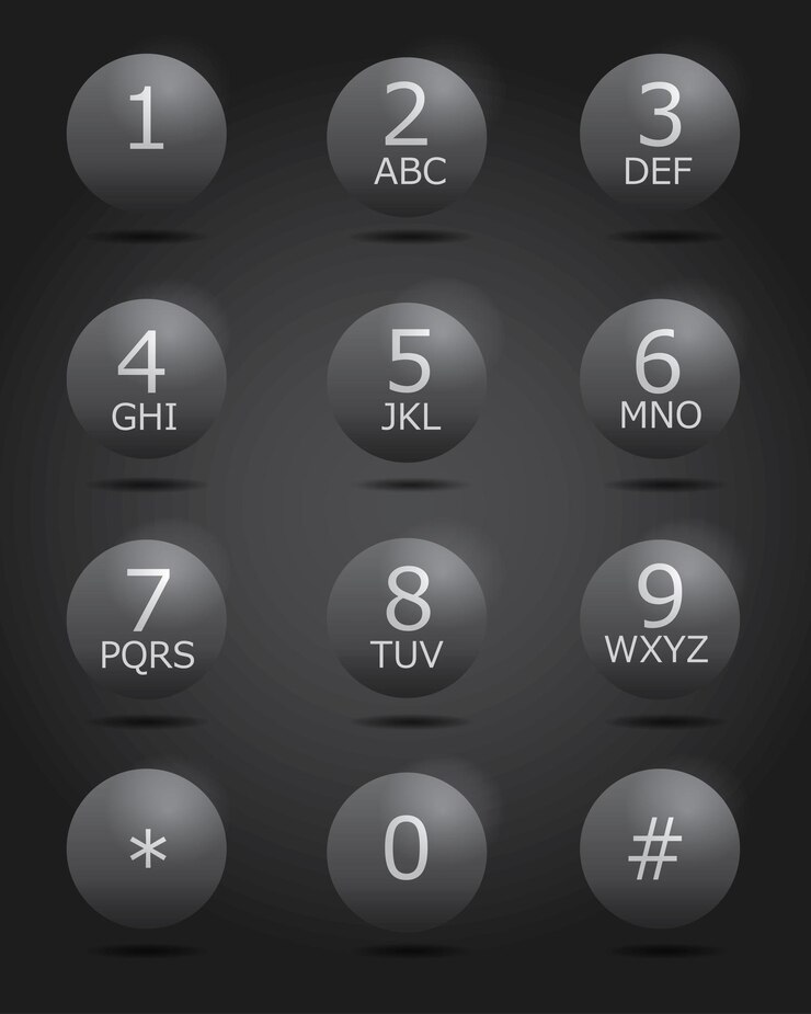 Vector keypad for telephone