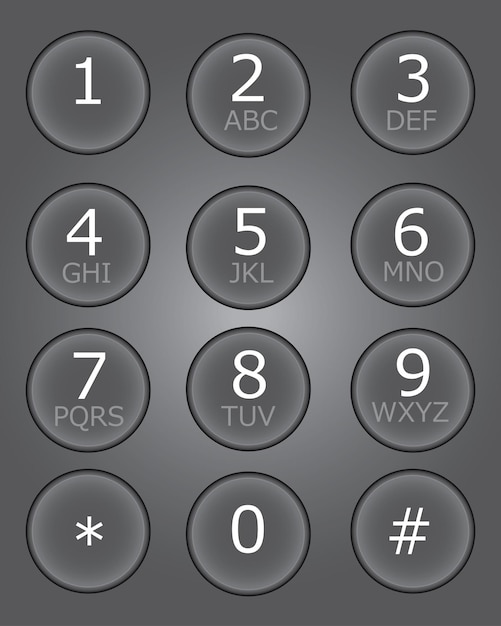 Vector keypad for telephone