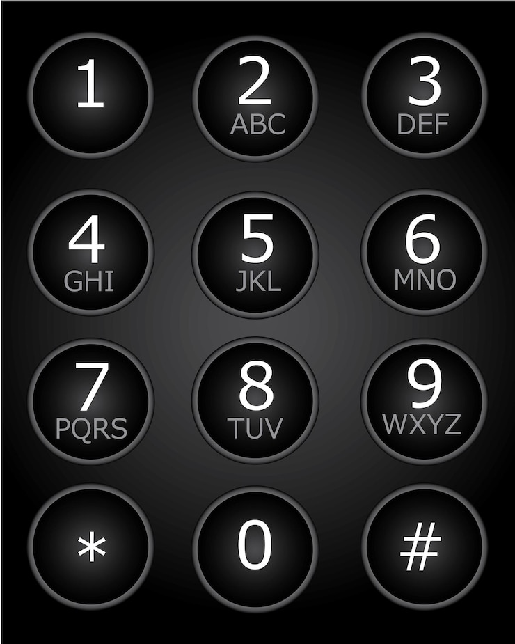 Vector keypad for telephone