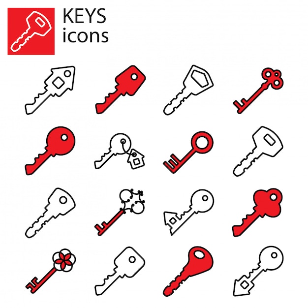 Vector keys icon set