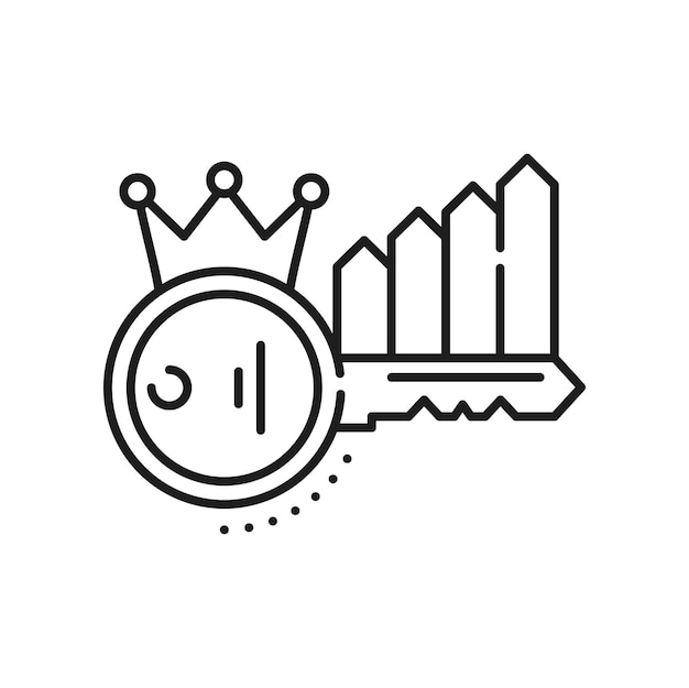 Keyword key with crown seo data protection icon