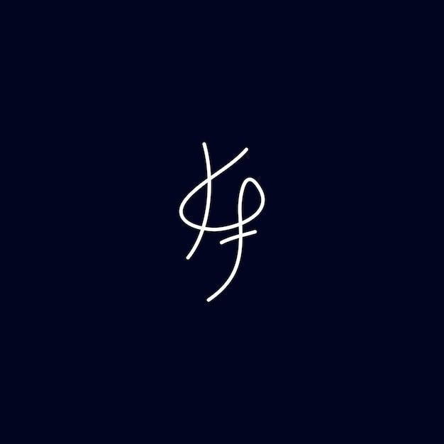 Kf initiële handtekening logo vector ontwerp