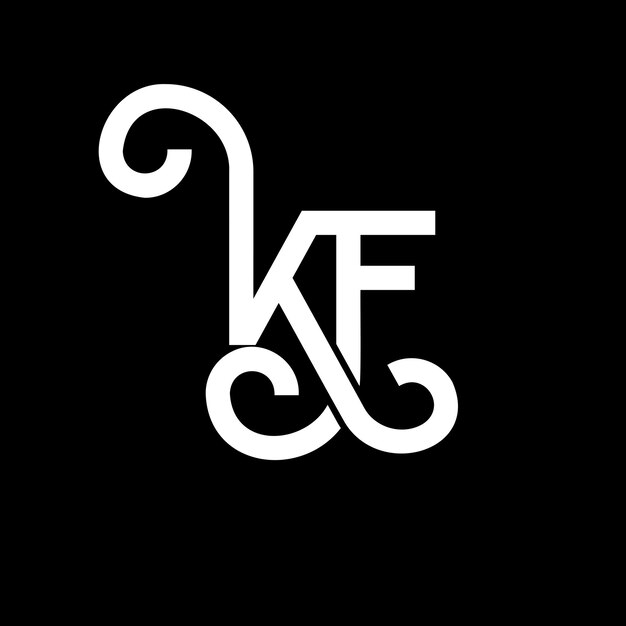 Vector kf letter logo design on black background kf creative initials letter logo concept kf letter design kf white letter design on black background k f k f logo