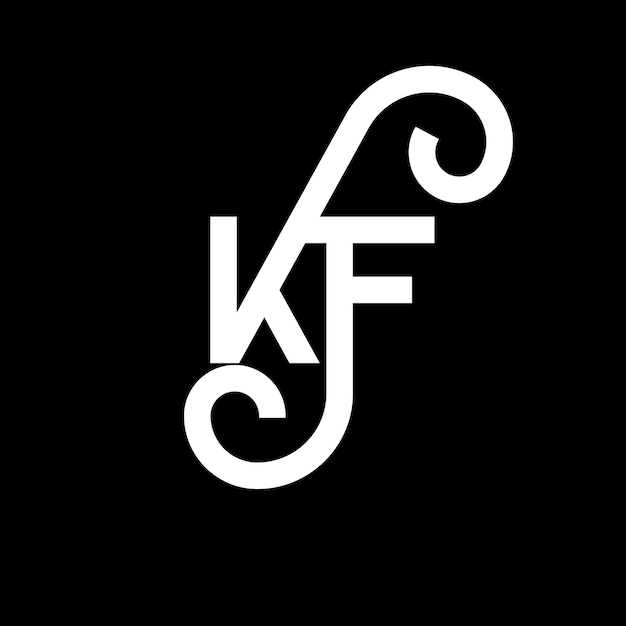 Vector kf letter logo design on black background kf creative initials letter logo concept kf letter design kf white letter design on black background k f k f logo