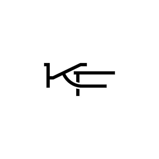 KF монограмма дизайн логотипа буква текст имя символ монохромный логотип алфавит характер простой логотип