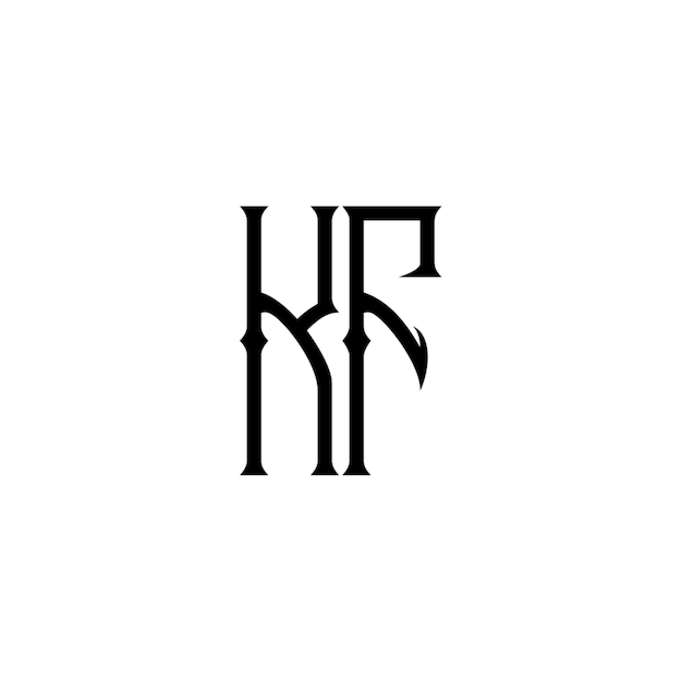 KF モノグラムロゴ デザイン文字 テキスト名 シンボル モノクロロゴタイプ アルファベット文字 シンプルロゴ