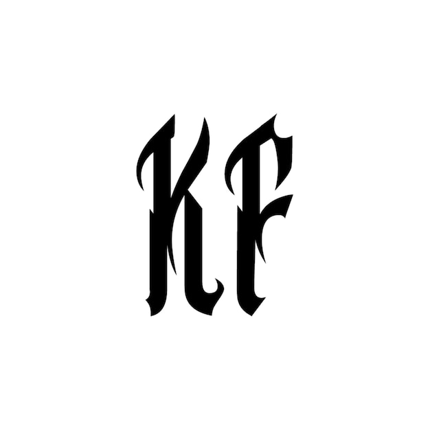 KF モノグラムロゴ デザイン文字 テキスト名 シンボル モノクロロゴタイプ アルファベット文字 シンプルロゴ