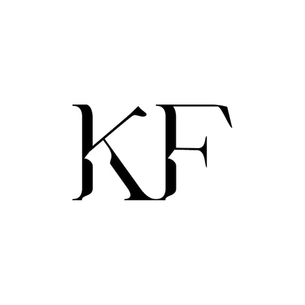 KF モノグラムロゴ デザイン文字 テキスト名 シンボル モノクロロゴタイプ アルファベット文字 シンプルロゴ
