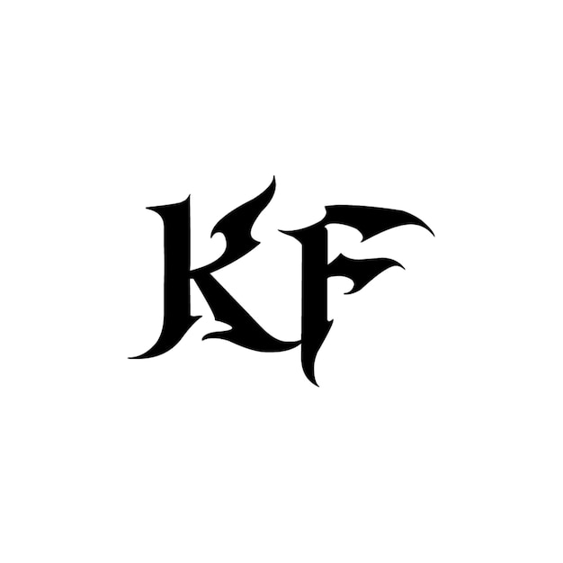 KF モノグラムロゴ デザイン文字 テキスト名 シンボル モノクロロゴタイプ アルファベット文字 シンプルロゴ