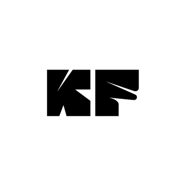 KF モノグラムロゴ デザイン文字 テキスト名 シンボル モノクロロゴタイプ アルファベット文字 シンプルロゴ