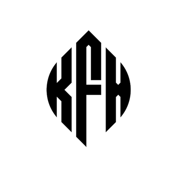 kfx circle letter logo design with circle and ellipse shape kfx ellipse letters with typographic style the three initials form a circle logo kfx circle emblem abstract monogram letter mark vector