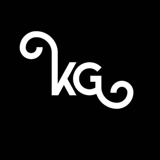 Vector kg letter logo design on black background kg creative initials letter logo concept kg letter design kg white letter design on black background k g k g logo