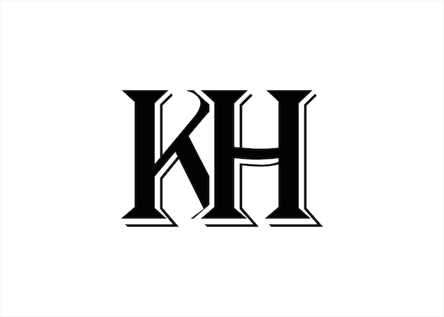 벡터 kh 로고 디자인 템플릿