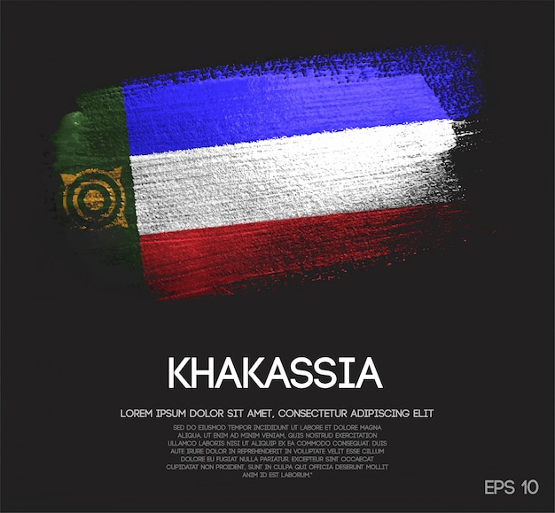 Khakassia flag made of glitter sparkle brush paint