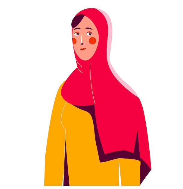 Khaleeji_Arab woman character illustration in a unique flat vector design ready for animation