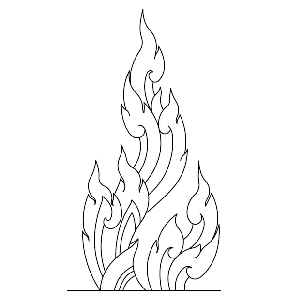 Khmer Fire Ornament Design Stroke