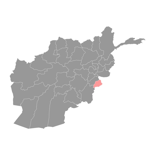 Khost province map administrative division of Afghanistan