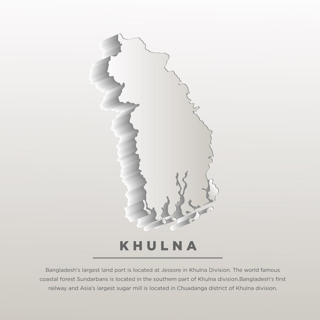 Vector khulna isometric map with blend