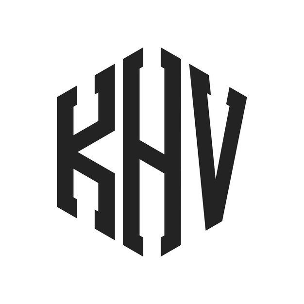 KHV ロゴデザイン イニシャルレター KHV モノグラム ロゴは六角形を使用しています