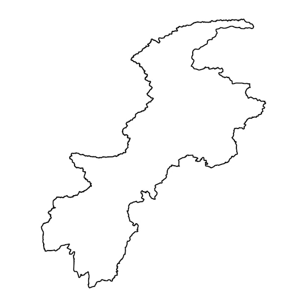 Khyber Pakhtunkhwa province map province of Pakistan Vector illustration