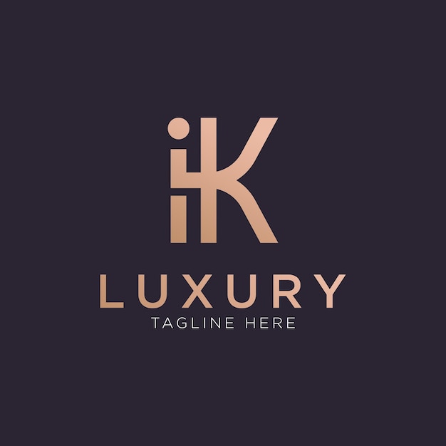 Ki-logo of ik-logo. luxe logotype ontwerp voor bedrijf.