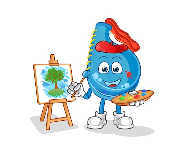 Kick pad artist mascot. cartoon vector