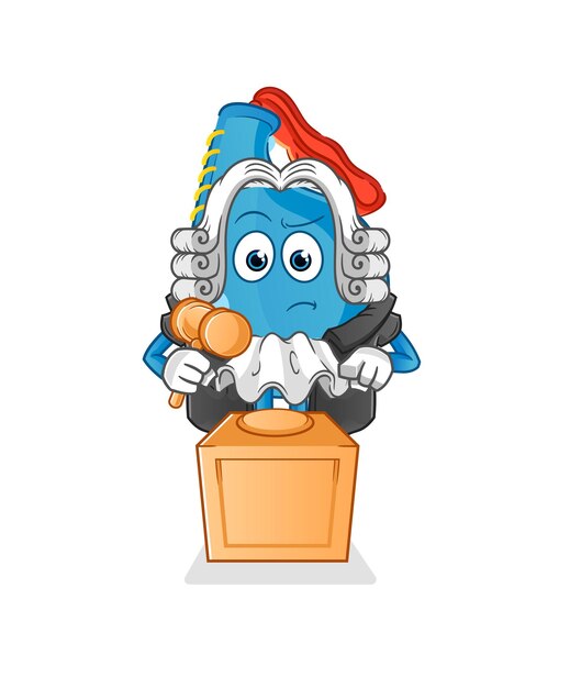 Kick pad judge holds gavel character vector