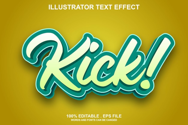 Vector kick  text effect editable