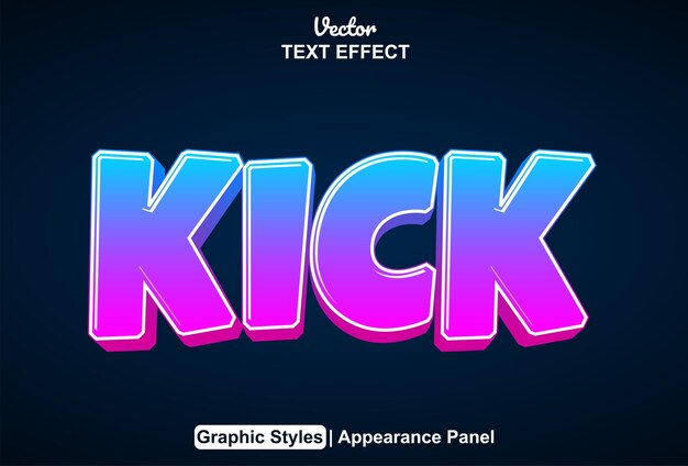 Kick text effect with graphic style and editable