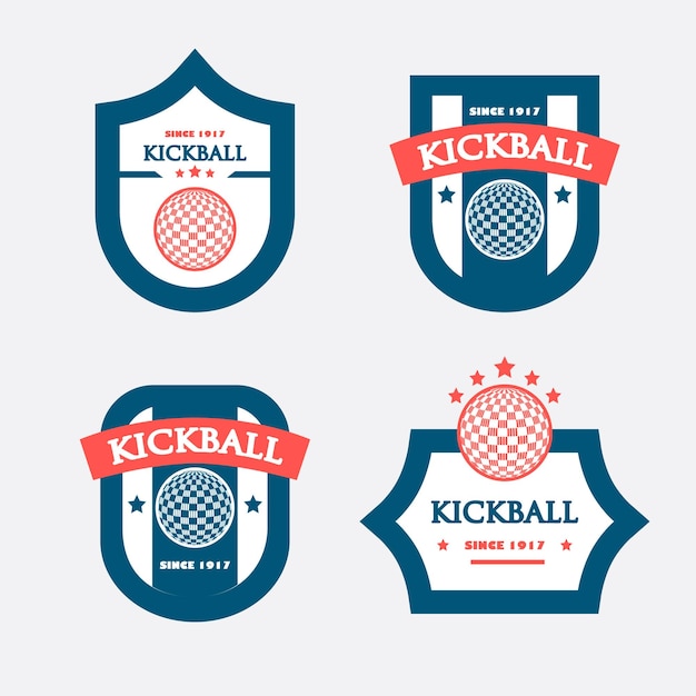 kickball badges design vector logo geïsoleerde illustratie